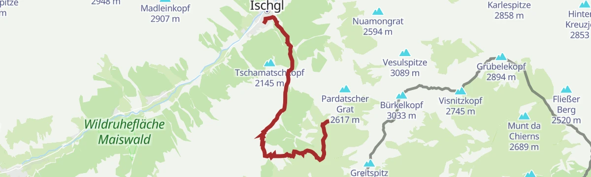 Route map: I.1 Idalp- Paznauner Taja